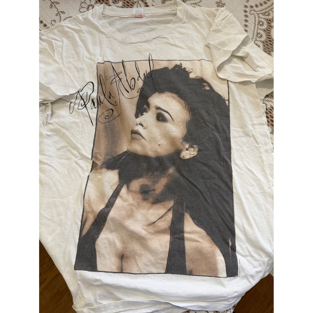 Vintage 1991 Paula Abdul Under My Spell Tour T-Shirt Hanes 2XL White Pop Concert